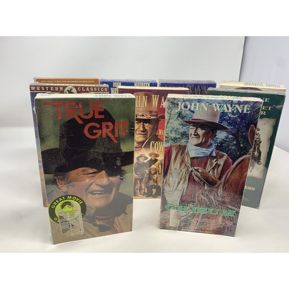 Lot of 9 Vintage Factory SEALED John Wayne VHS‎ Movies